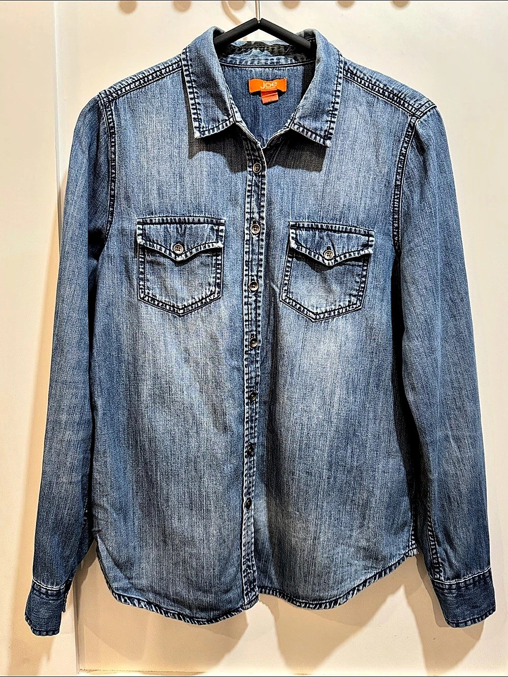 Denim Button-Up Shirt Blue Size wm’s Medium